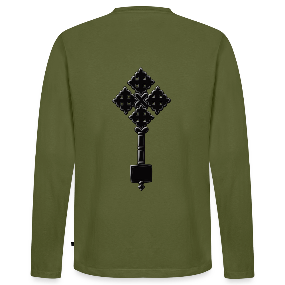 Men's Premium Organic Long Sleeve Shirt - khaki