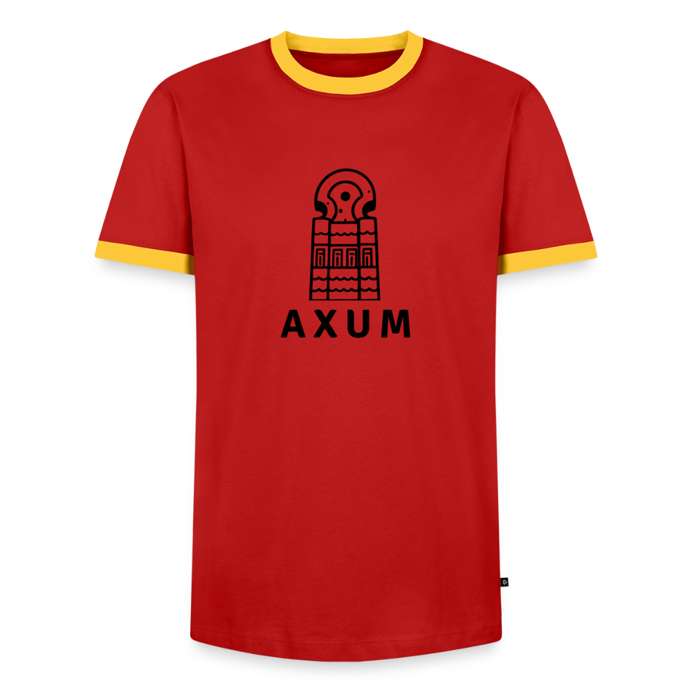 Men's Ringer Shirt - red/yellow 
